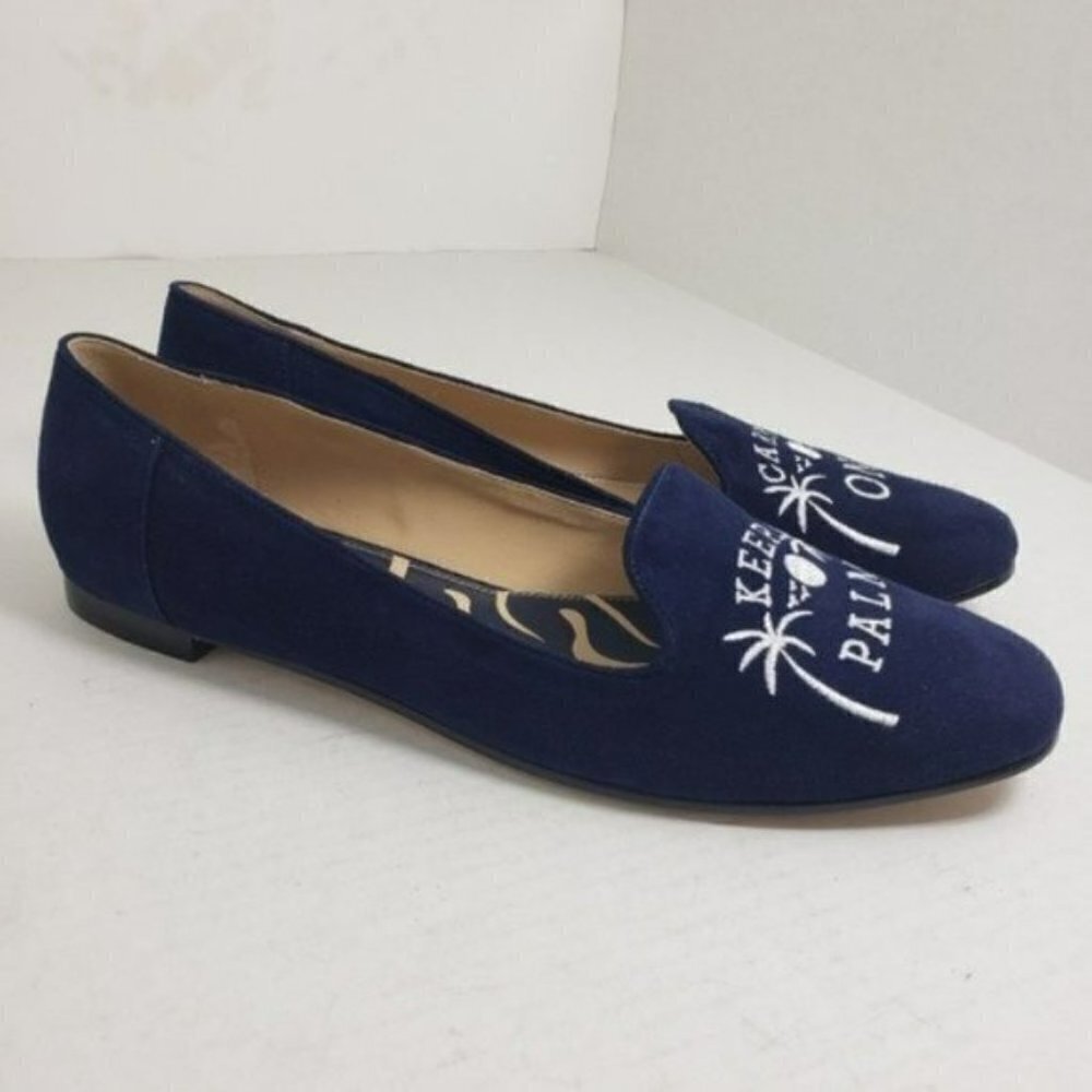 Tommy Bahama Blue Keep Palm Carry On Flats Sz 10 - Picture 4 of 7
